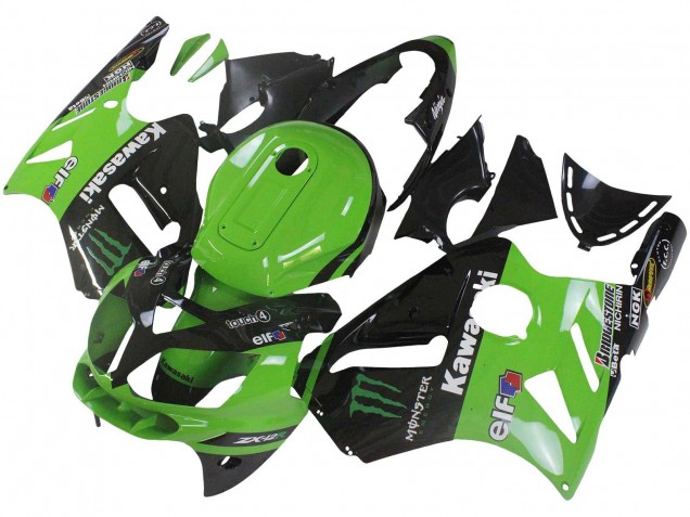 Discount 2002-2006 Green Glossy Black Elf Touch4 Monster Kawasaki ZX12R Motorcycle Fairing Canada