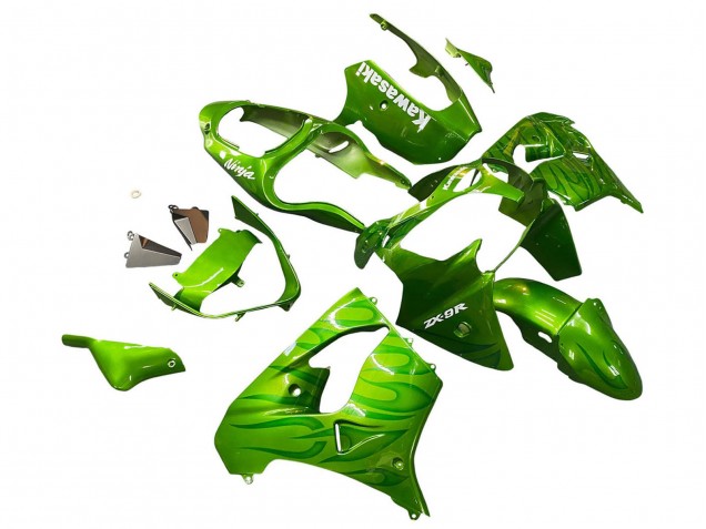 Discount 2000-2001 Green Flame Kawasaki ZX9R Motorcycle Fairings Canada