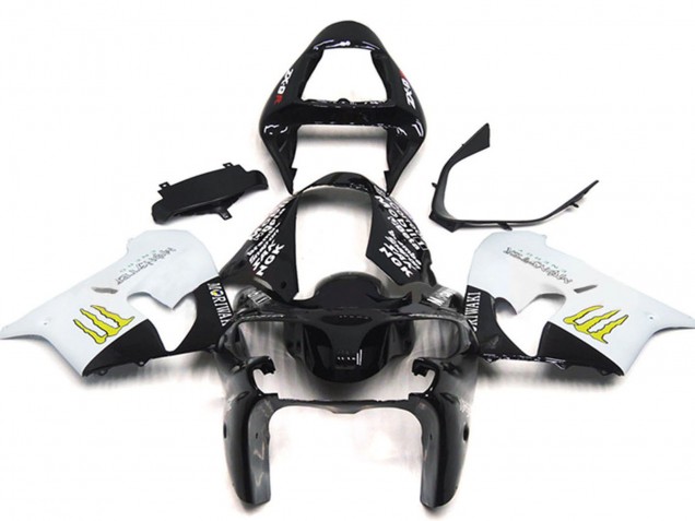 Discount 2002-2003 White Glossy Black Yellow Monster Kawasaki ZX9R Motorcycle Fairings Canada