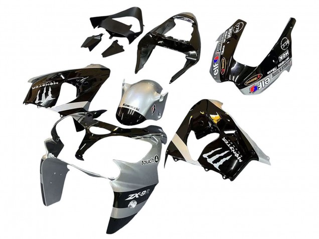 Discount 2002-2003 Silver Glossy Black Monster Elf Kawasaki ZX9R Motorcycle Fairings Canada