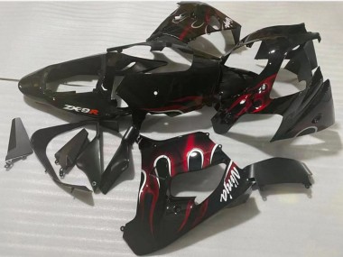Discount 2002-2003 Glossy Black Red Flame Kawasaki ZX9R Motorcycle Fairing Canada