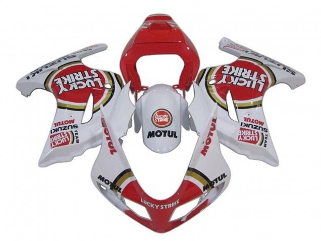 Discount 2003-2013 White Red Lucky Strike Suzuki SV650 Motorcycle Fairings Canada