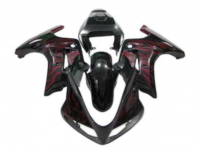 Discount 2003-2013 Glossy Black Red Flame Suzuki SV650 Motorcycle Fairings Canada