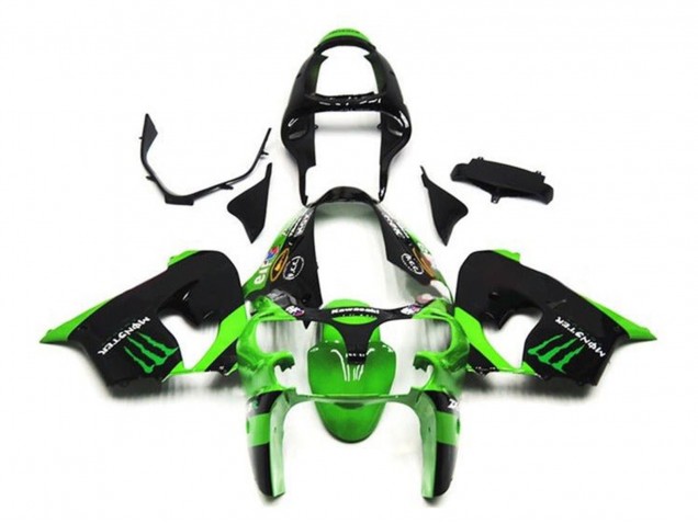 Discount 2002-2003 Green Black Monster Kawasaki ZX9R Motorcycle Fairings Canada