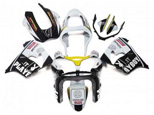 Discount 2002-2003 White Black Yellow Playboy Kawasaki ZX9R Motorcycle Fairings Canada