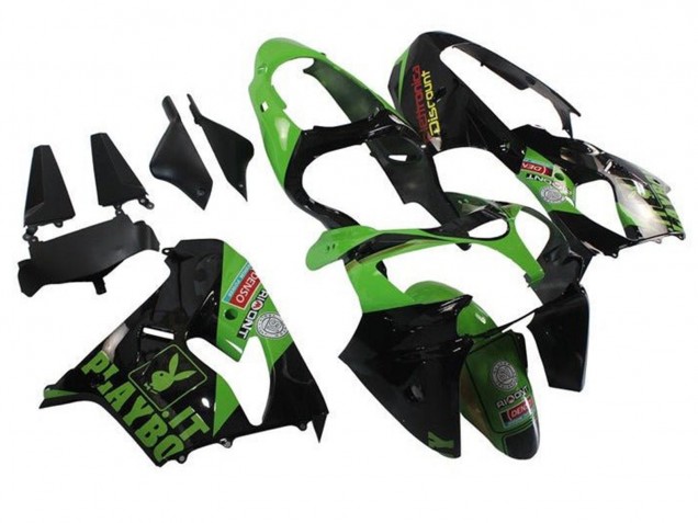 Discount 2002-2003 Green Black Playboy Kawasaki ZX9R Motorcycle Fairings Canada