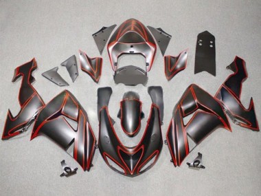 Discount 2006-2007 Matte Black Red Pinstripe Kawasaki ZX10R Motorcycle Fairings Canada