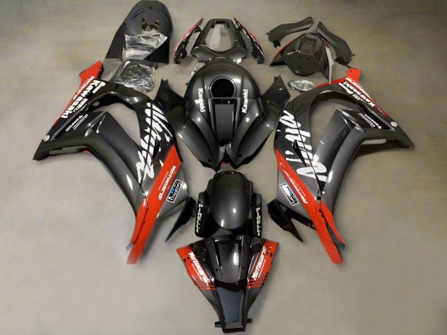 Discount 2011-2015 Faux Carbon Fiber Red White Kawasaki ZX10R Motorcycle Fairings Canada
