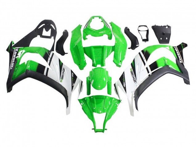 Discount 2011-2015 Green White Black Stripe Kawasaki ZX10R Motorcycle Fairings Canada