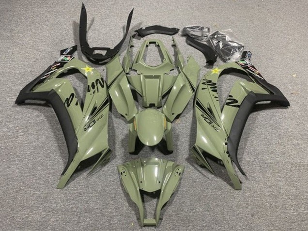 Discount 2011-2015 Dark Army Green Black Yellow Star Kawasaki ZX10R Motorcycle Fairings Canada