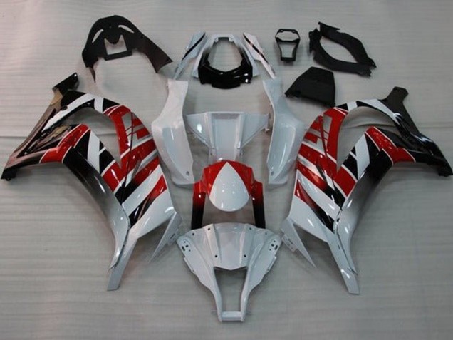 Discount 2011-2015 White Red Black Stripe Kawasaki ZX10R Motorcycle Fairings Canada