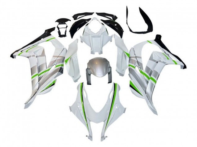 Discount 2016-2020 White Silver Green Stripe Kawasaki ZX10R Motorcycle Fairings Canada