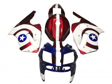 Discount 2000-2001 Candy Red White Blue Captain America Kawasaki ZX12R Motorcycle Fairings Canada