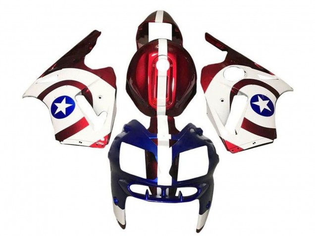 Discount 2000-2001 Candy Red White Blue Captain America Kawasaki ZX12R Motorcycle Fairings Canada