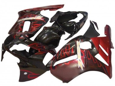 Discount 2000-2001 Glossy Black Red Flame Kawasaki ZX12R Motorcycle Fairings Canada