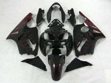 Discount 2002-2006 Glossy Black Burgundy Flame Kawasaki ZX12R Motorcycle Fairings Canada