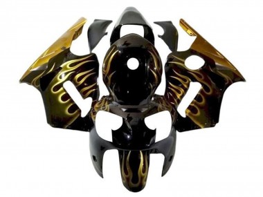 Discount 2002-2006 Glossy Black Gold Flame Kawasaki ZX12R Motorcycle Fairings Canada