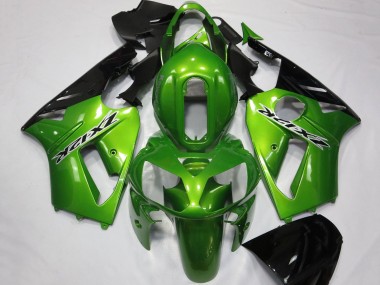 Discount 2002-2006 Green Glossy Black Kawasaki ZX12R Motorcycle Fairings Canada