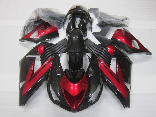 Discount 2006-2011 Candy Red Glossy Black Kawasaki ZX14R ZZR1400 Motorcycle Fairings Canada