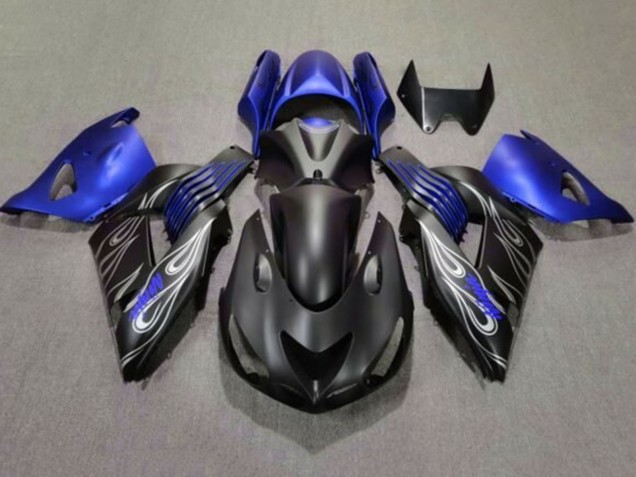 Discount 2006-2011 Matte Black Blue Silver Flame Kawasaki ZX14R ZZR1400 Motorcycle Fairings Canada