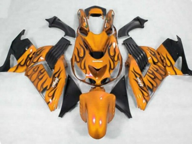 Discount 2006-2011 Orange Black Flame Kawasaki ZX14R ZZR1400 Motorcycle Fairings Canada