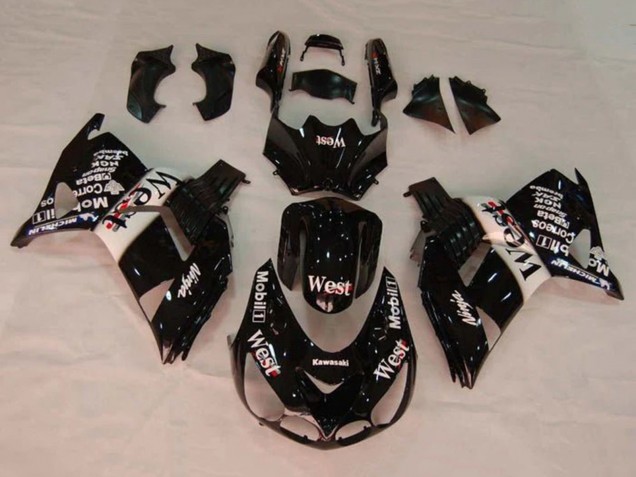 Discount 2006-2011 Glossy Black White West Kawasaki ZX14R ZZR1400 Motorcycle Fairings Canada