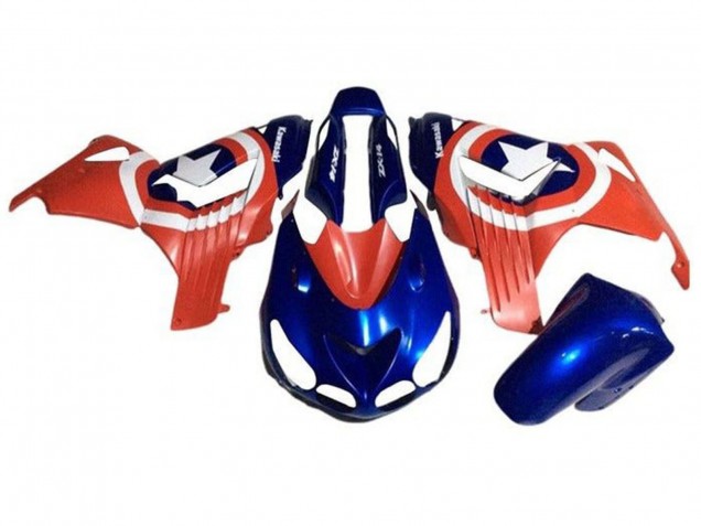 Discount 2006-2011 Blue Red White Star Captain America Kawasaki ZX14R ZZR1400 Motorcycle Fairings Canada