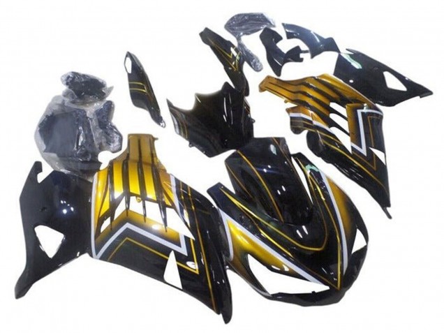 Discount 2012-2024 Glossy Black Gold Stripe Kawasaki ZX14R ZZR1400 Motorcycle Fairings Canada