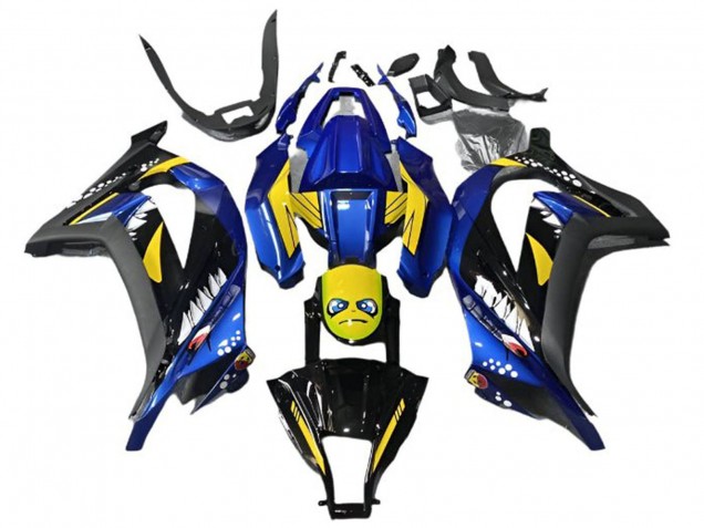 Discount 2013-2024 Blue Yellow Black Shark Kawasaki EX300 Motorcycle Fairings Canada
