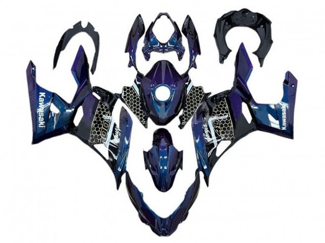 Discount 2018-2024 Blue White Honeycomb Kawasaki Ninja 400 Motorcycle Fairings Canada