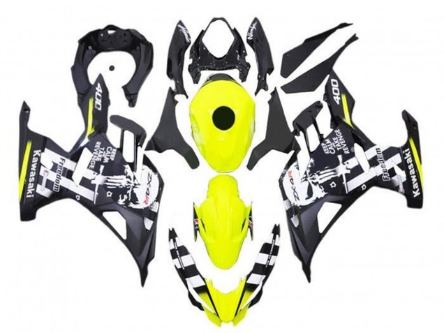 Discount 2018-2024 Yellow Black White Skull Kawasaki Ninja 400 Motorcycle Fairings Canada