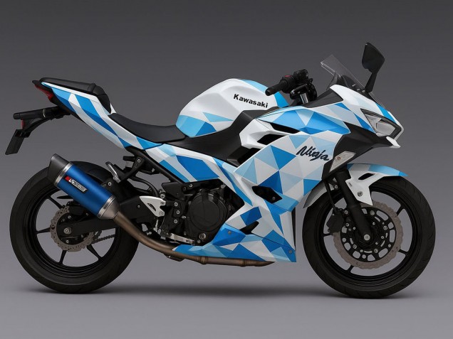 Discount 2024-2025 White Blue Geometric Kawasaki Ninja 500 EX500R Motorcycle Fairings Canada
