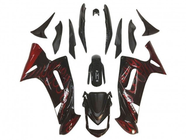 Discount 2006-2008 Glossy Black Red Flame Kawasaki Ninja 650 EX650 Motorcycle Fairings Canada