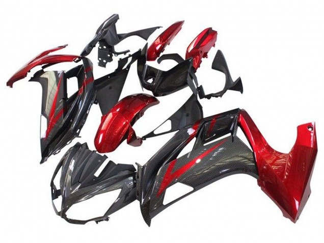 Discount 2012-2016 Red Black Faux Carbon Fiber Kawasaki Ninja 650 EX650 Motorcycle Fairings Canada