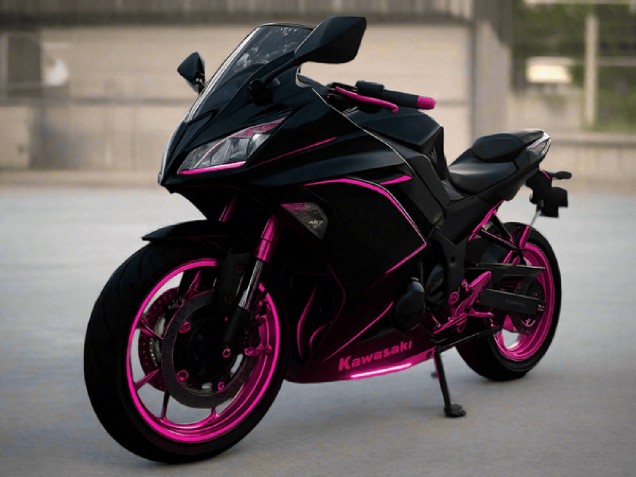 Discount 2017-2019 Glossy Black Pink Stripe Kawasaki Ninja 650 EX650 Motorcycle Fairings Canada