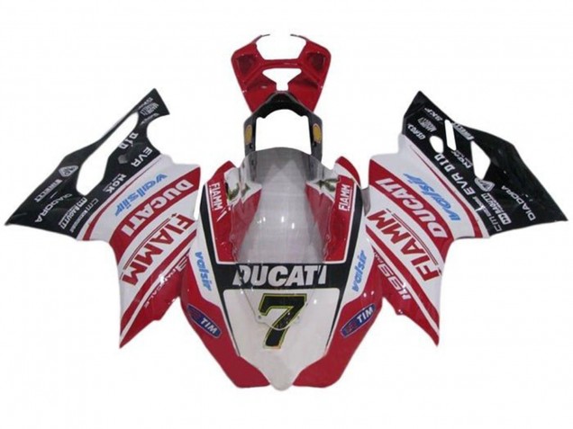 Discount 2011-2014 White Red Glossy Black Fiamm Tim 7 Ducati Panigale 1199 Motorcycle Fairings Canada