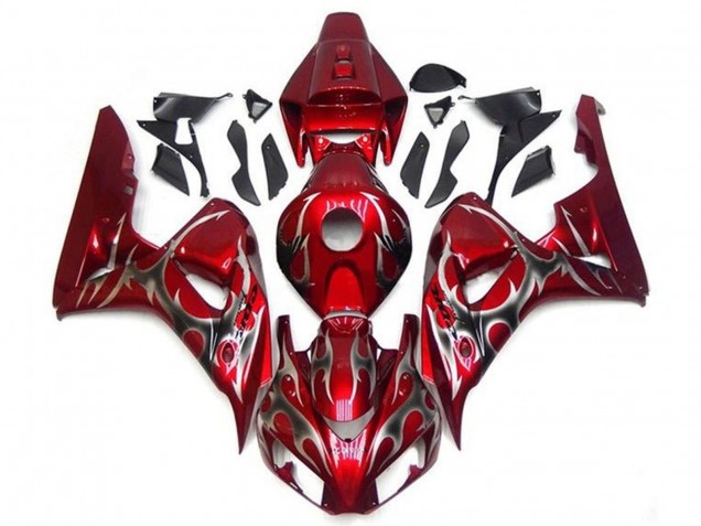 Discount 2006-2007 Red Silver Tribal Honda CBR1000RR Motorcycle Fairings Canada