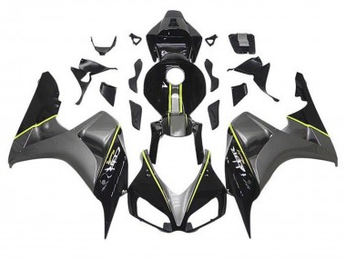 Discount 2006-2007 Grey Glossy Black Yellow Stripe Honda CBR1000RR Motorcycle Fairings Canada