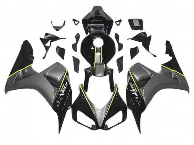 Discount 2006-2007 Grey Glossy Black Yellow Stripe Honda CBR1000RR Motorcycle Fairings Canada