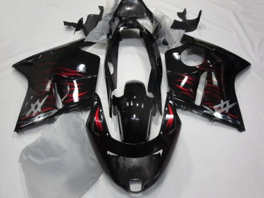 Discount 1996-2007 Glossy Black Red Flame Honda CBR1100XX Blackbird Motorcycle Fairing Canada