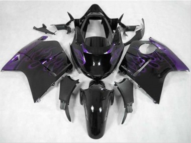 Discount 1996-2007 Glossy Black Purple Flame Honda CBR1100XX Blackbird Motorcycle Fairing Canada