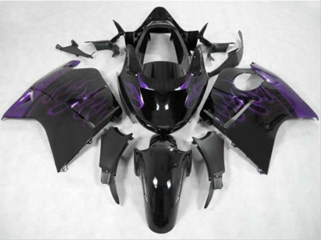 Discount 1996-2007 Glossy Black Purple Flame Honda CBR1100XX Blackbird Motorcycle Fairing Canada