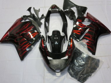 Discount 1996-2007 Glossy Black Red Flame Honda CBR1100XX Blackbird Motorcycle Fairings Canada