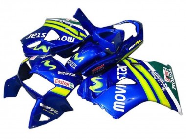 Discount 1998-2001 Blue Green White MoviStar Castrol HRC Black Prince Honda VFR 800 Motorcycle Fairings Canada