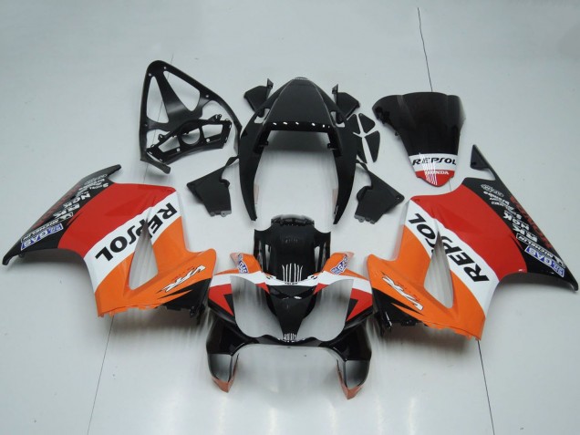 Discount 2002-2013 Orange White Red Glossy Black Repsol Honda VFR 800 Motorcycle Fairings Canada