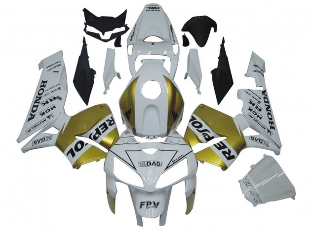 Discount 2005-2006 White Gold Repsol Honda CBR600RR Motorcycle Fairings Canada