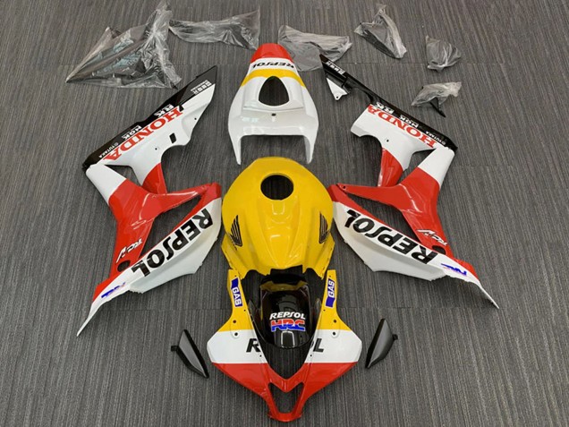 Discount 2007-2008 Yellow White Red Glossy Black Repsol HRC Honda CBR600RR Motorcycle Fairings Canada