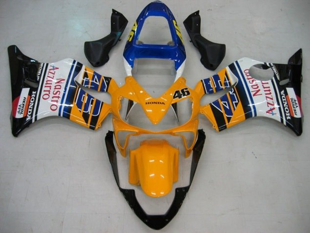 Discount 2001-2003 Yellow White Blue Glossy Black Nastro Azzurro Honda CBR600 F4i Motorcycle Fairings Canada