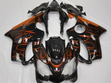 Discount 2004-2007 Glossy Black Orange Flame Honda CBR600 F4i Motorcycle Fairings Canada