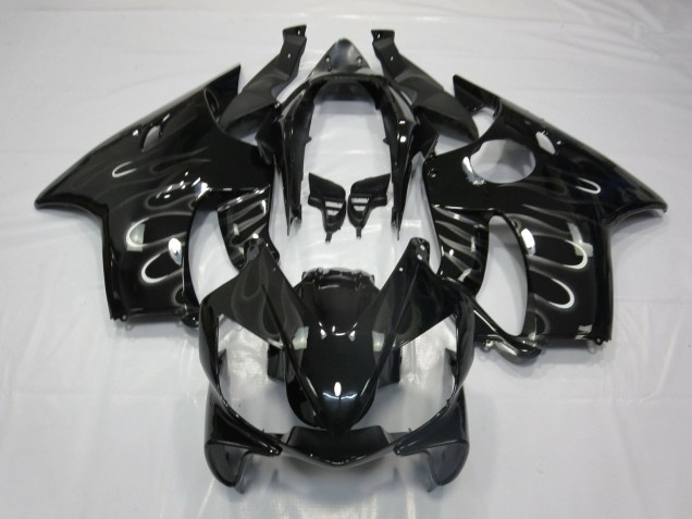 Discount 2004-2007 Glossy Black White Flame Honda CBR600 F4i Motorcycle Fairings Canada